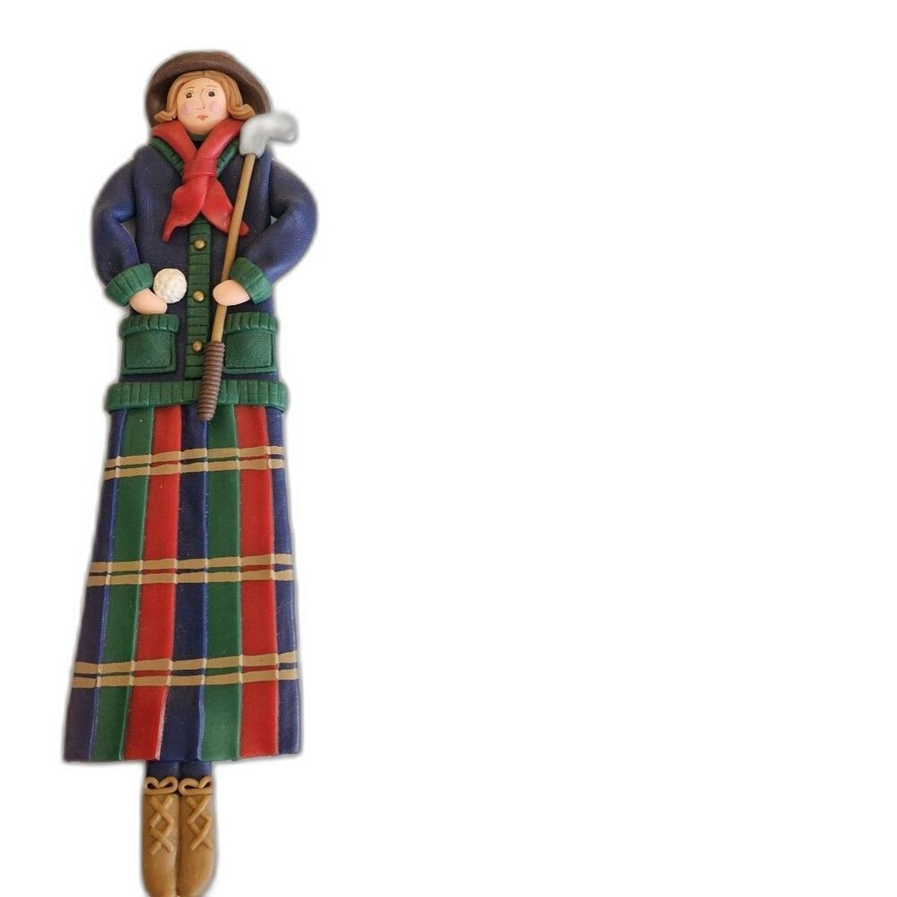 Cynthia Madrid Midwest Of Cannon Falls Lady Golfer Wall Art 11" Tall Hand Paint